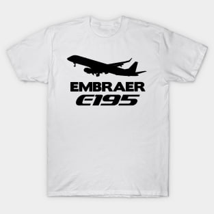 Embraer E195 Silhouette Print (Black) T-Shirt